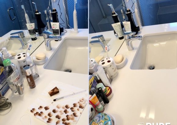 House Cleaning Modern Sink Before and After