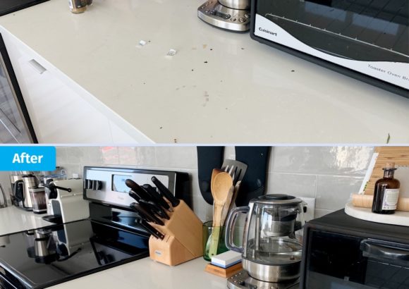 House Cleaning Countertop Kitchen Before and After