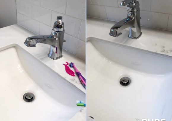 Issaquah Home Cleaning Sink Scrub Before and After