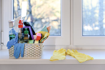 Cleaning Supplies on Window Sill