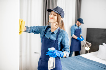 Professional Cleaners Work in a Home