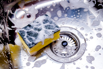 Clean Sudsy Sink with Sponge